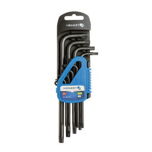 TORX kulcsk&eacute;szlet, S2 ac&eacute;l, T10 &eacute;s T50 k&ouml;z&ouml;tti m&eacute;ret  9 db / blister