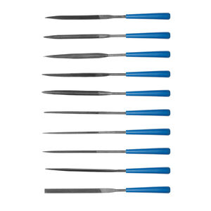 Tűreszelő szett, 10 db-os, 140 mm, A3 ac&eacute;l, ergonomikus markolat